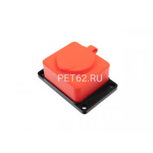 Volsten S1-M1Z Red Колодка штепс. с защит. крышкой каучук. 1 местн. красн. с/з IP44