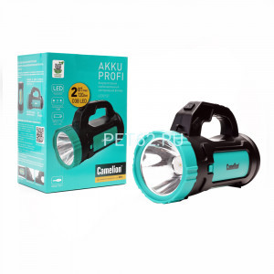 Светодиодный фонарь Camelion LED51527 (фонарь аккум. черн/зел,1LED+COB, 4 реж., Type C, 3 x LR6, 2Вт, пластик, кор.)