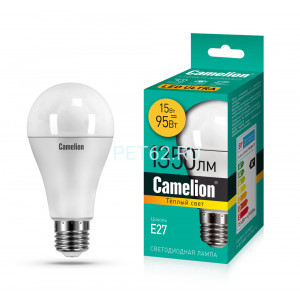 Светодиодная лампа Camelion LEDRB/15-A65/830/E27 (Эл.лампа светодиодная 15Вт 220В, LED-M A60 15W 3000K Е27)