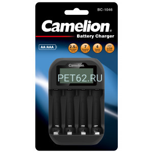 Зарядное устройство Camelion BC-1046 (Быстрое зарядное устр-во с индикацией, 4хАА, ААА)