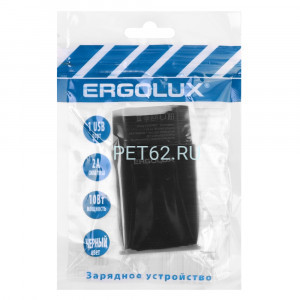 Сетевой адаптер Ergolux ELX-РA01P-C02 ПРОМО (Зарядка 10Вт 1USB, 100-220В, 5V/2А, Черный, Пакет)