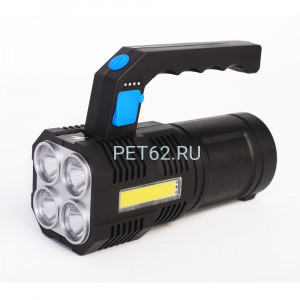 Светодиодный фонарь Ultraflash LED53766 (фонарь аккум. 4В, черный, 4LED+COB, 3 Вт, 4 реж, Micro-USB, бокс)