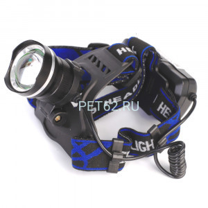 Светодиодный налобный фонарь Ultraflash LED5337  (фонарь налоб акк 3,7В, черн., 1LED, 5 Вт, фокус, 2 ак. 3 реж, USB, бокс са)