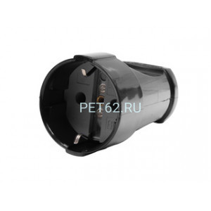 Volsten S1-MZ12 Black 16А Розетка штепсельная чёрная с/з 