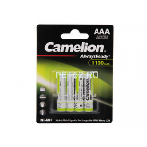 Аккумулятор Camelion Always Ready AAA-1100mAh Ni-Mh BL-4 (NH-AAA1100ARBP4, аккумулятор,1.2В)