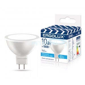 Светодиодная лампа Ergolux LED-JCDR-10W-GU5.3-4K (Эл.лампа светодиодная JCDR 10Вт GU5.3 4500K 180-240В ПРОМО)