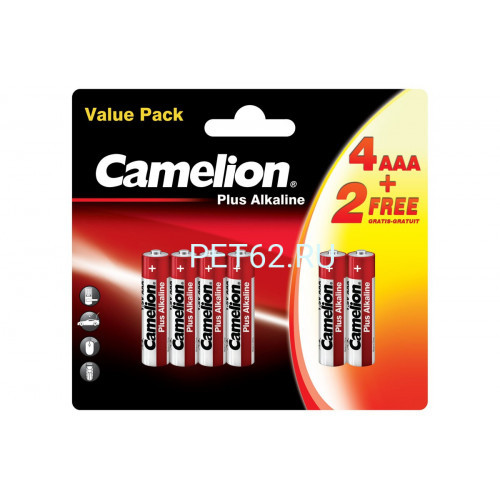 Батарейка Camelion  LR03  Plus Alkaline 4+2 (4+2LR03-BP, батарейка,1.5В)