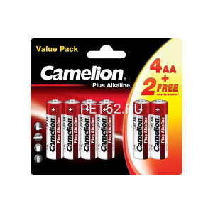 Батарейка Camelion  LR6  Plus Alkaline 4+2 (4+2LR6-BP, батарейка,1.5В)