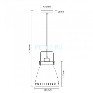 Светильник подвесной Camelion PL-428L New York С71 белый+хром