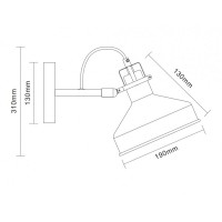 Светильник настенный Camelion  WML-425 Amsterdam С73 серый+медь