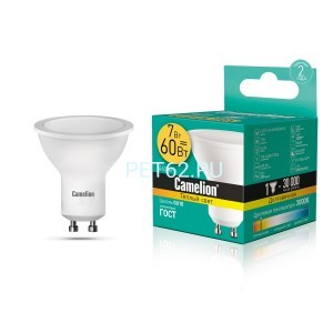 Светодиодная лампа  Camelion 7 вт LED7-GU10/3000К/GU10