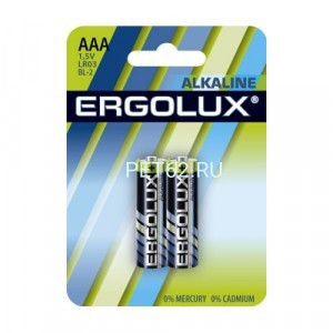 Батарейка Ergolux Alkaline BL-2 (ААА — LR03, 1.5В)