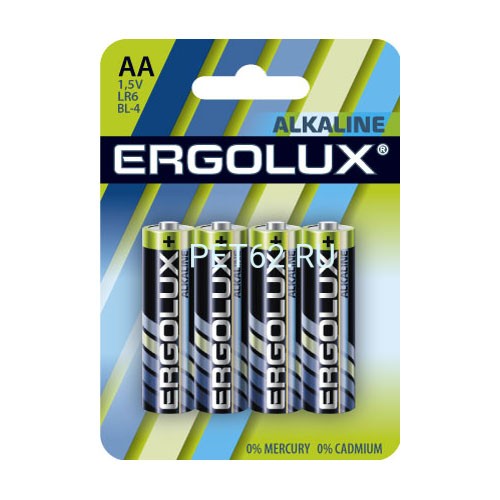 Батарейка Ergolux Alkaline BL-4 (AA — LR6, 1.5В)