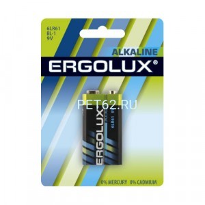 Батарейка Ergolux Alkaline BL-1 (Крона — 6LR61)