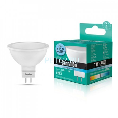 Светодиодная лампа Camelion 5вт LED5-MR16/4500К/GU5.3