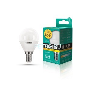 Светодиодная лампа Camelion 5вт LED5-Шарик (G45)/3000К/E14