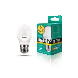 Светодиодная лампа Camelion 5вт LED5-Шарик (G45)/3000К/E27