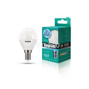 Светодиодная лампа Camelion 5вт LED5-Шарик (G45)/4500К/E14