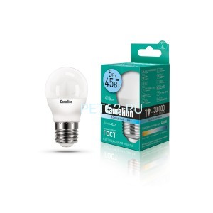 Светодиодная лампа Camelion 5вт LED5-Шарик (G45)/4500К/E27