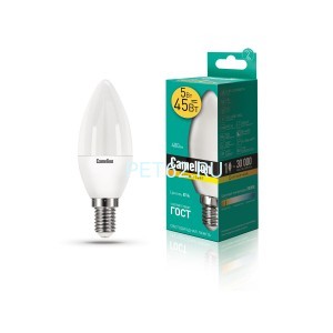 Светодиодная лампа Camelion 5вт LED5-Свеча (C35)/3000К/E14