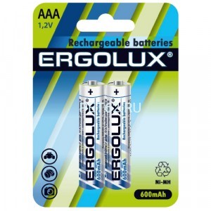 Аккумулятор Ergolux AAA-600mAh Никель - металлогидридный Ni-Mh BL-2 ( 1.2В)