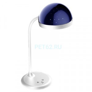 Настольный LED светильник с встроенным RGB-проектором Звездное небо Camelion KD-828 C01 белый