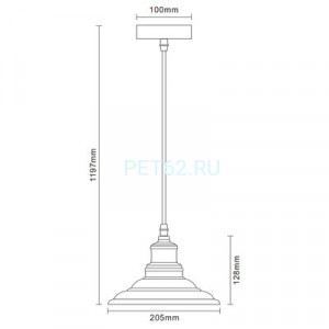 Светильник подвесной Camelion PL-600 LOFT С67 черный+старинная медь