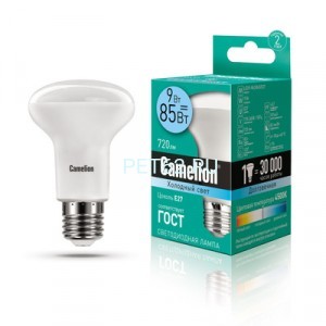 Светодиодная лампа  Camelion 9 вт LED9-R63/4500К/E27