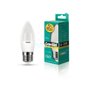 Светодиодная лампа  Camelion 10 вт LED10-Свеча (C35)/3000К/E27