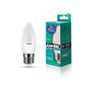 Светодиодная лампа  Camelion 10 вт LED10-Свеча (C35)/6500К/E27