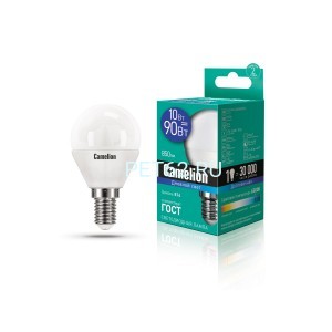 Светодиодная лампа  Camelion 10 вт LED10-Шарик (G45)/6500К/E14