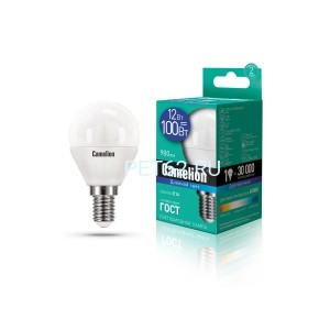 Светодиодная лампа Camelion 12 вт LED12-Шарик (G45)/6500К/E14