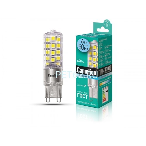 Светодиодная лампа Camelion 6вт LED6-G9-NF/4500К/G9