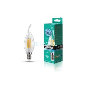 Светодиодная лампа  Camelion 12 вт LED12-свеча на ветру (CW35)-FL-Лампа нитевидная (Filament)/4500К/E14