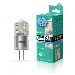 Светодиодная лампа  Camelion 3вт LED3-G4-JD-NF/4500К/G4