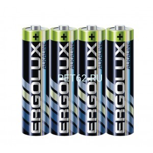 Батарейка Ergolux  LR03 Alkaline SR4 (LR03 SR4, батарейка,1.5В)