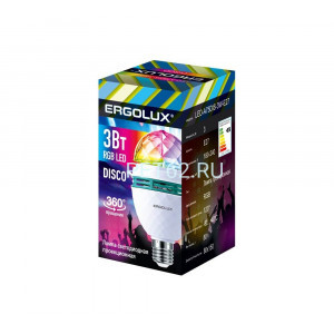 Светодиодная DISCO лампа Ergolux LED-A75DIS-3W-E27