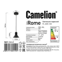 Подвесной светильник Camelion PL-602S C02 чёрный