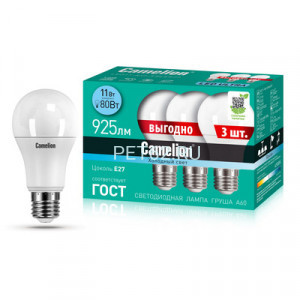 Camelion LED11-A60-3/845/E27 (11Вт 220В ПРОМО 3)